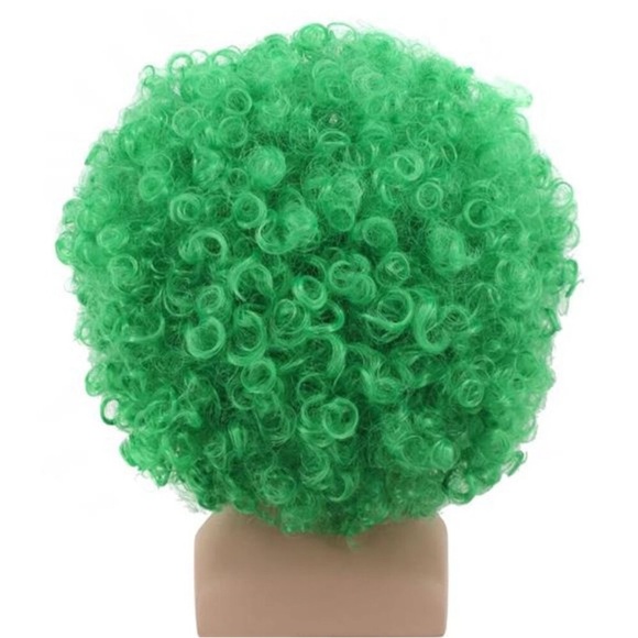 Wig 70s 80s Disco Costume Hair Green - Picture 4 of 4
